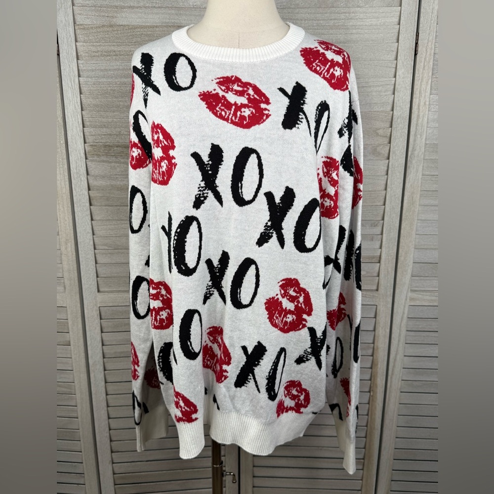 FUN.COM Hugs and Kisses Valentine's Day Sweater Adult/Unisex-XL